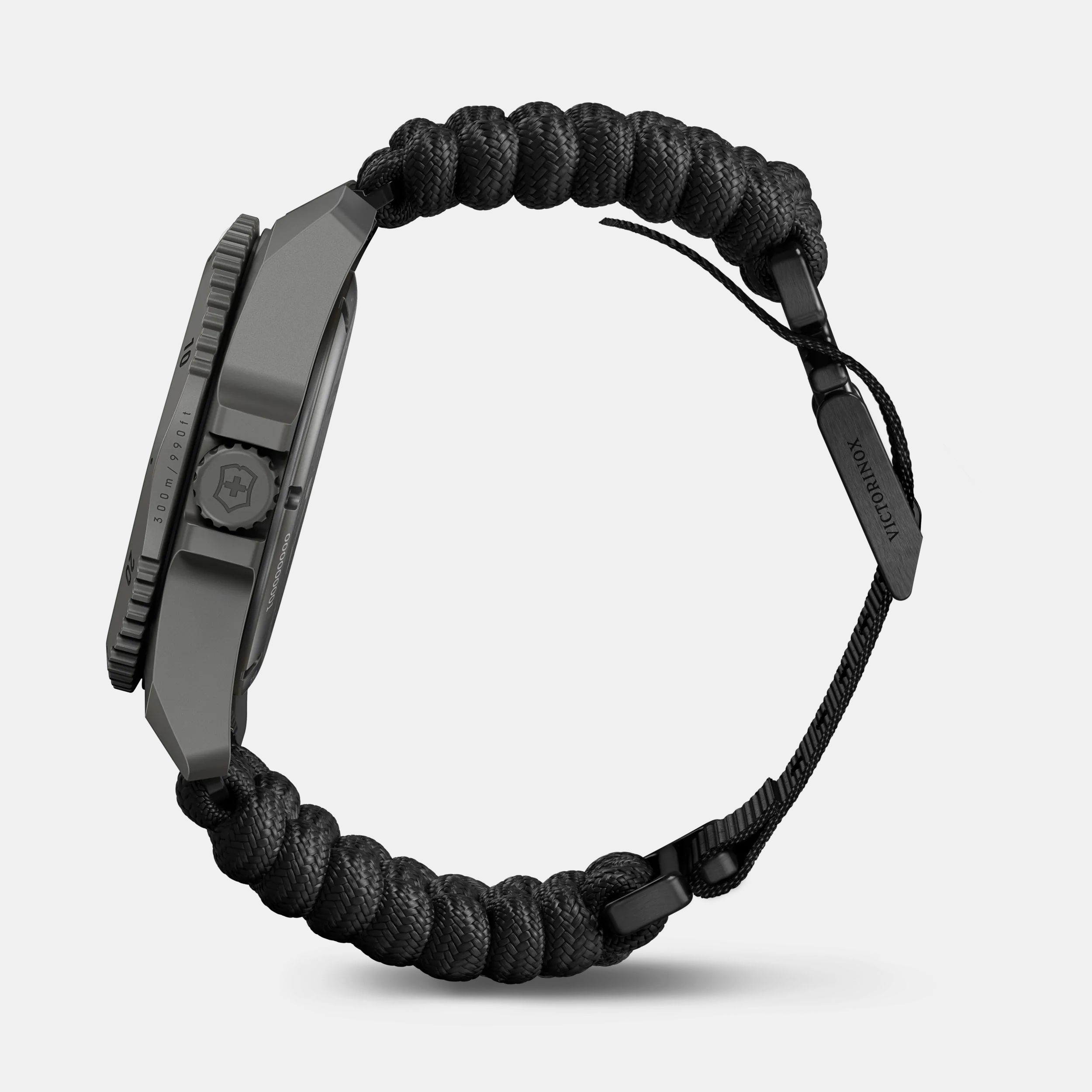 Victorinox Dive Pro 43mm Black Paracord Strap Black Dial Watch 241993.1