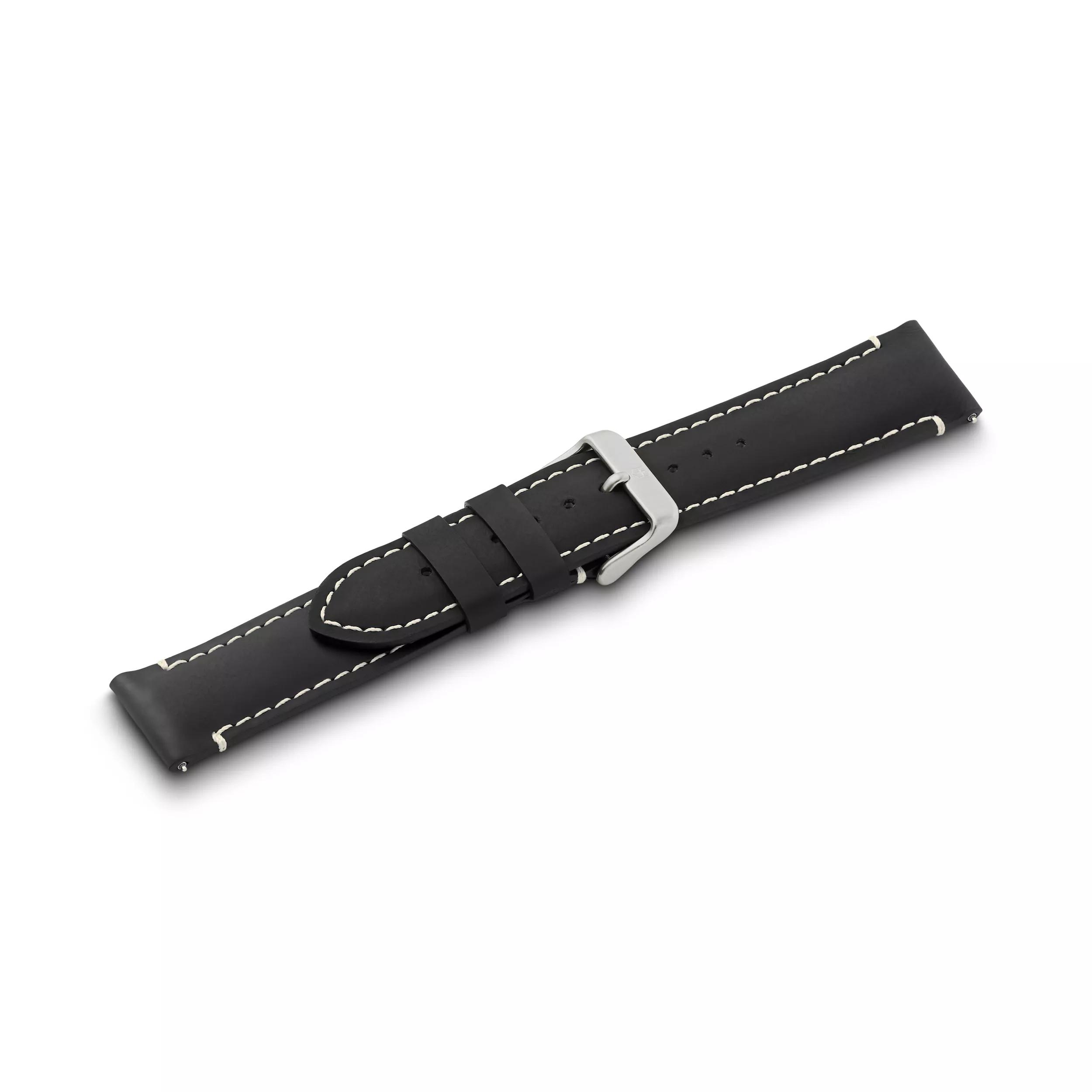 Victorinox Black leather strap with buckle in Black leather strap with ...