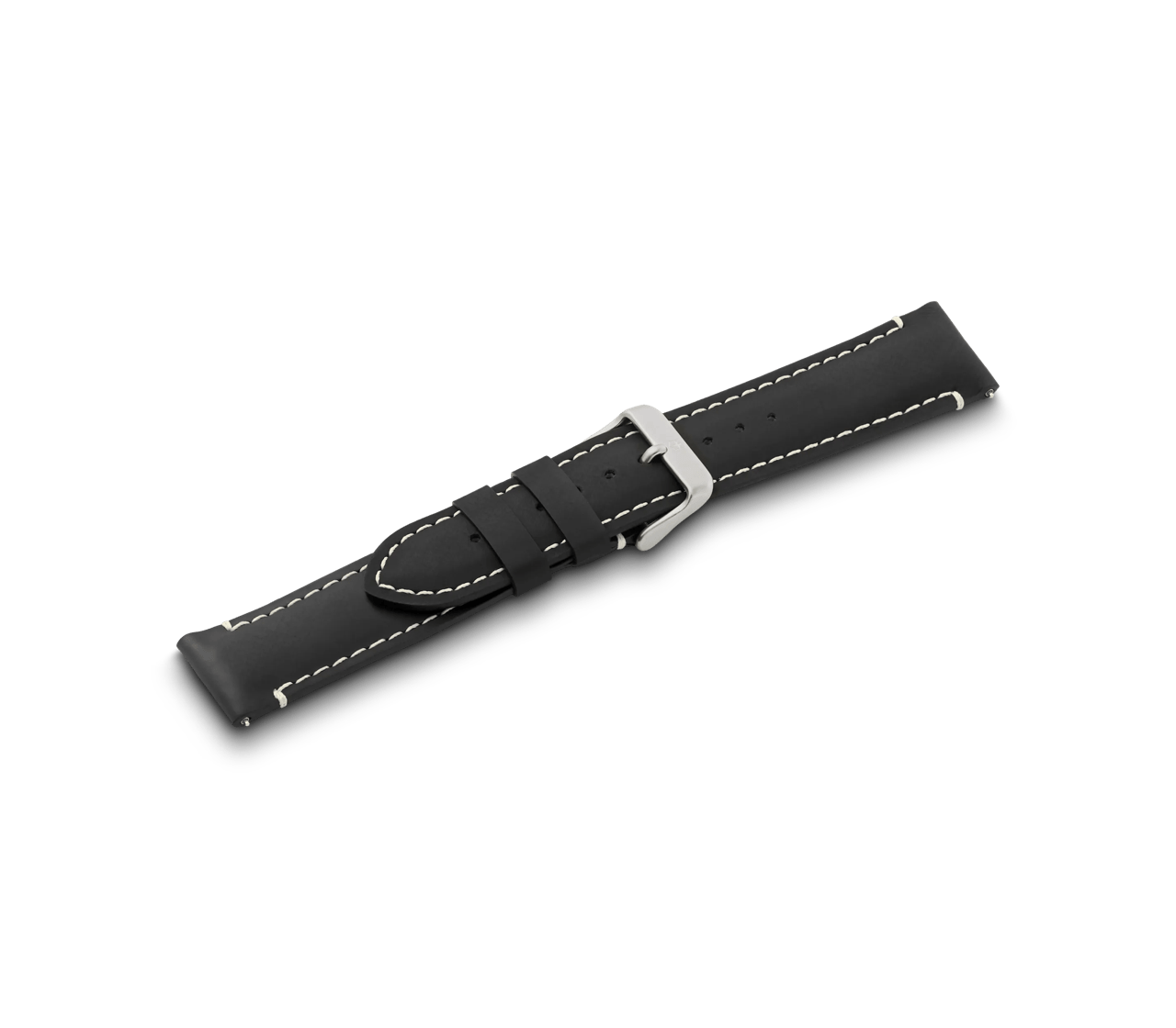 Black leather strap with buckle - null