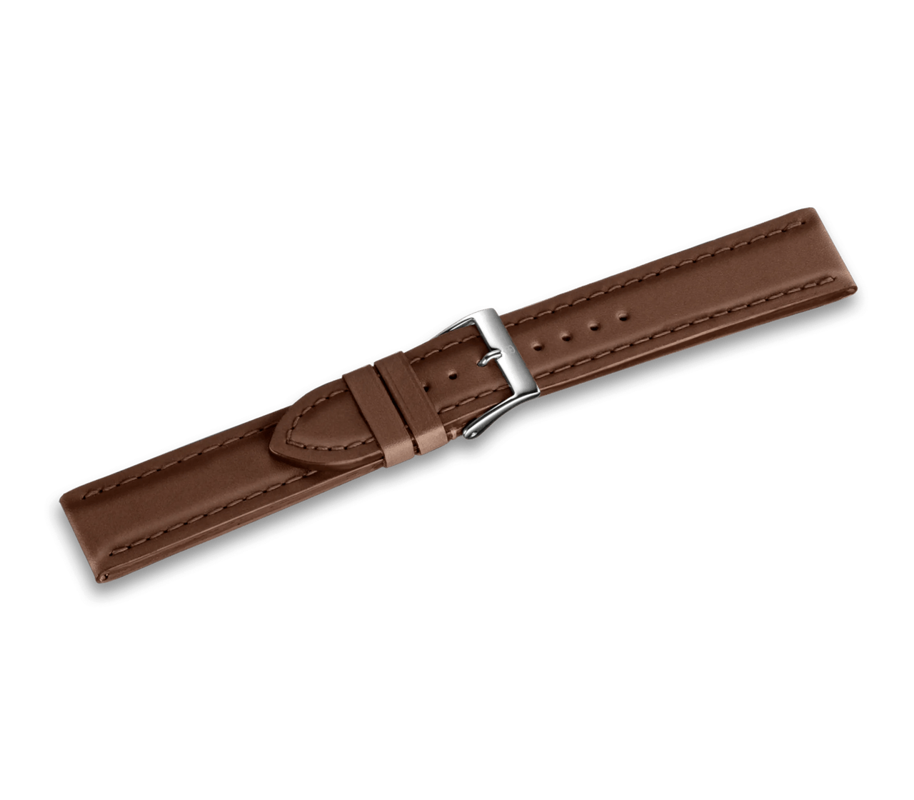 Brown leather strap with buckle - null