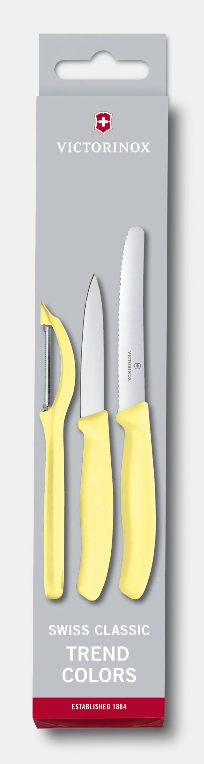 Swiss Classic Trend Colors Paring Knife Set with Universal Peeler 3 Pieces