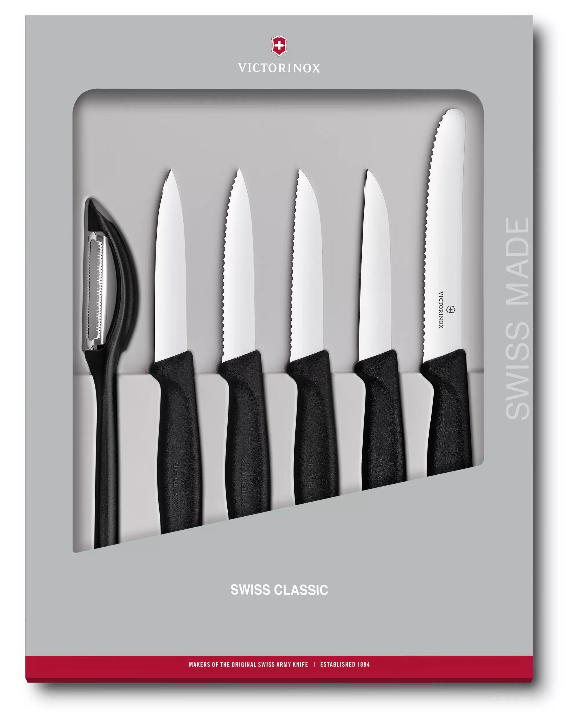 Victorinox Set de cuchillos mondadores Swiss Classic, 6 piezas en negro -  6.7113.6G
