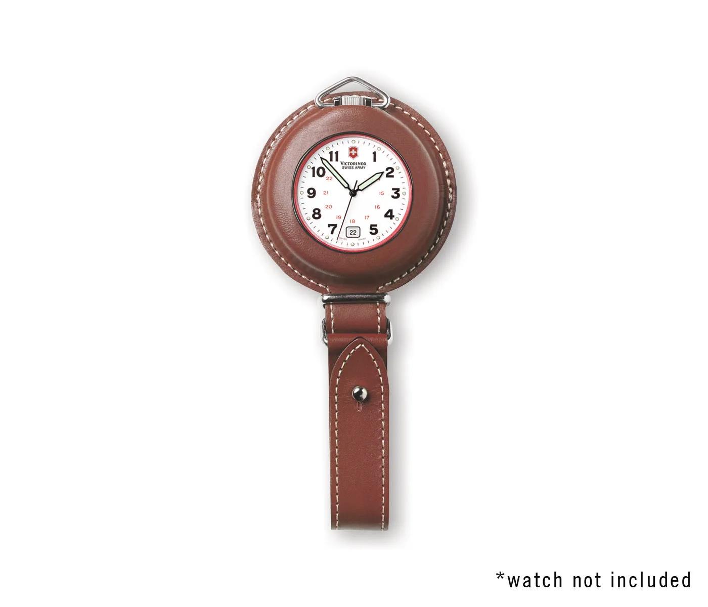 Victorinox Pouch in brown leather belt pouch Pocket Watch in