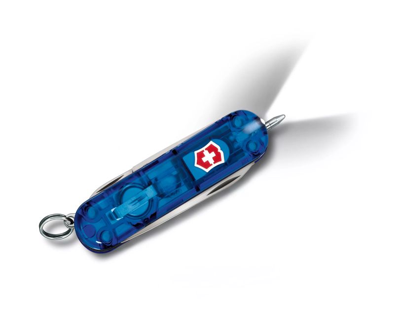  Victorinox Signature Lite Swiss Army Knife, Compact 7 Function  Swiss Made Pocket Knife with Pressurized Ballpoint Pen, LED and Key Ring -  Sapphire : Tools & Home Improvement