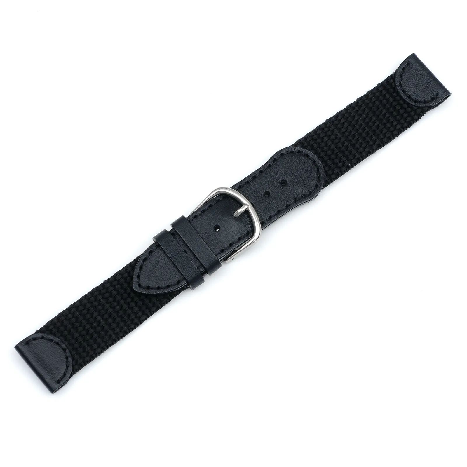 Original Black Nylon Leather Strap with buckle 19 mm