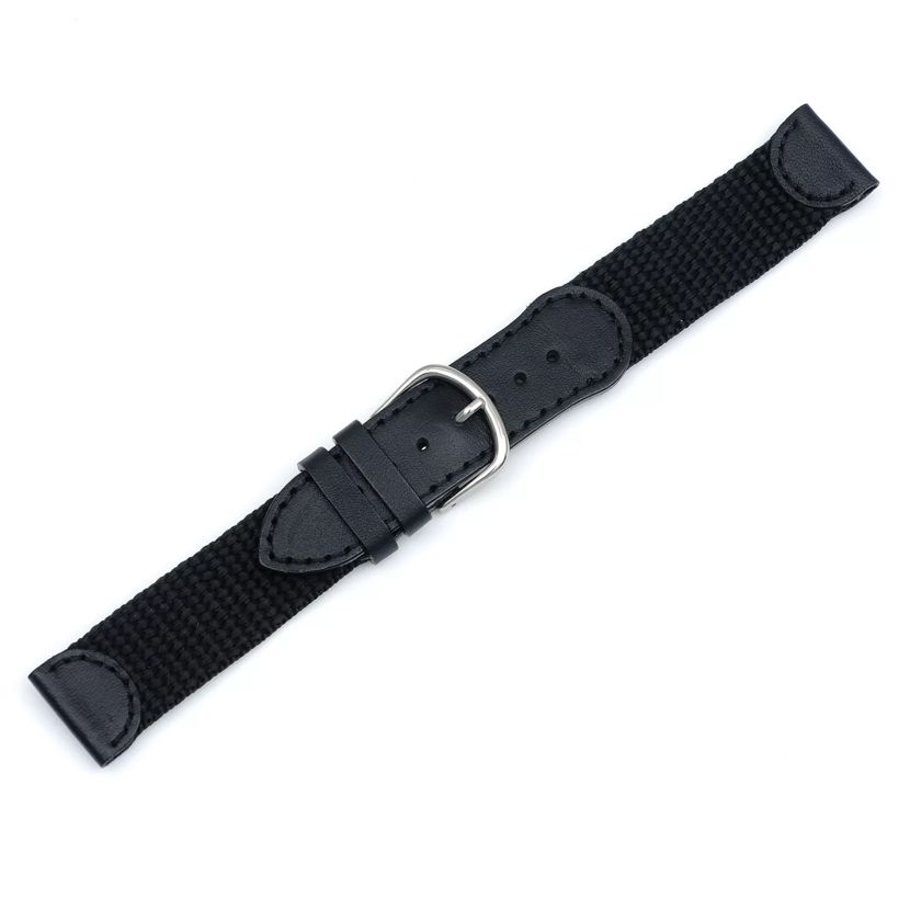 Original - Black Nylon & Leather Strap with buckle - 19 mm-20001