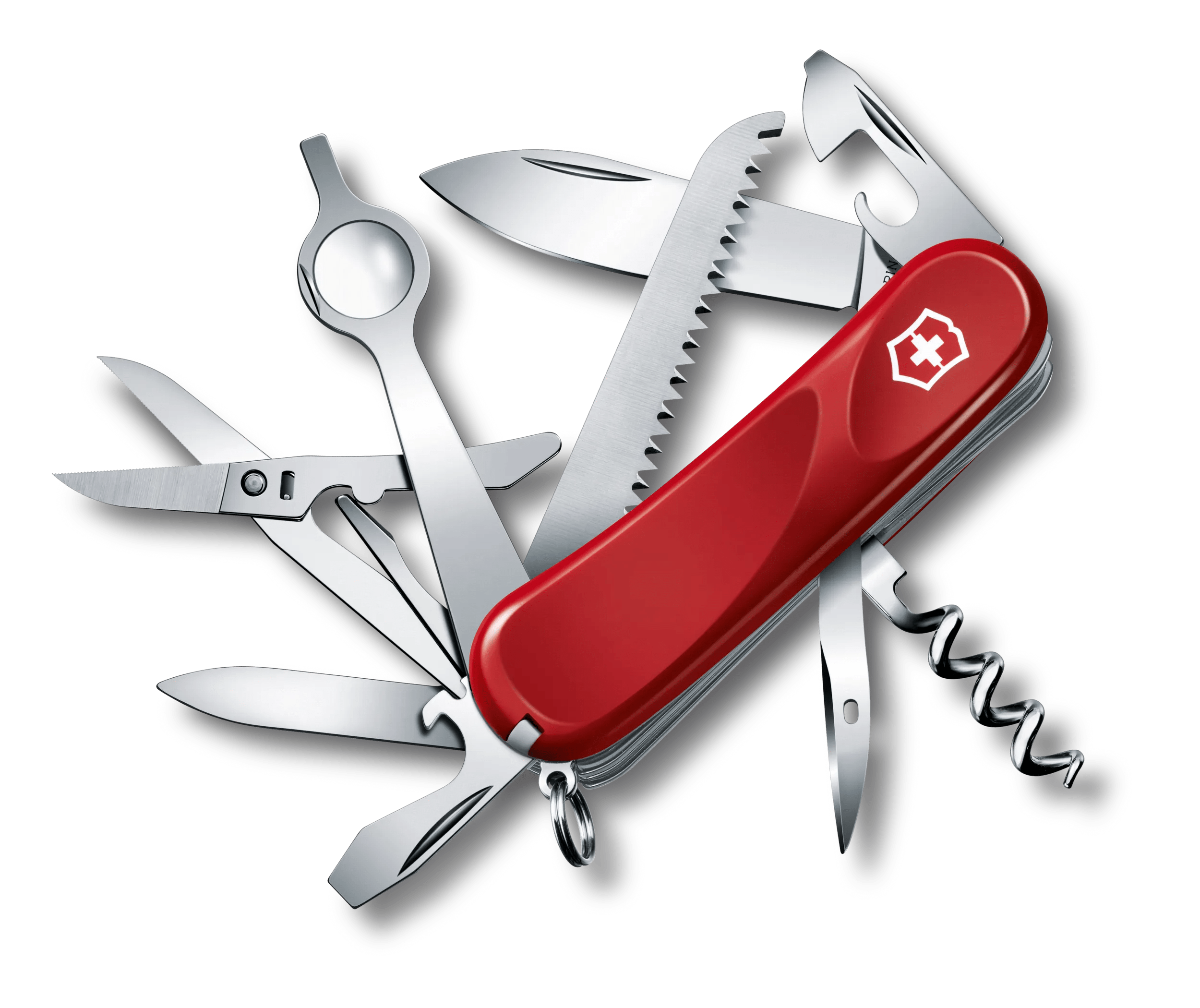 Victorinox Evolution 23 Swiss Army Knife, 17 Function Swiss Made Pocket  Knife with Large Blade, Screwdriver, Magnifying Glass and Corkscrew – Red 