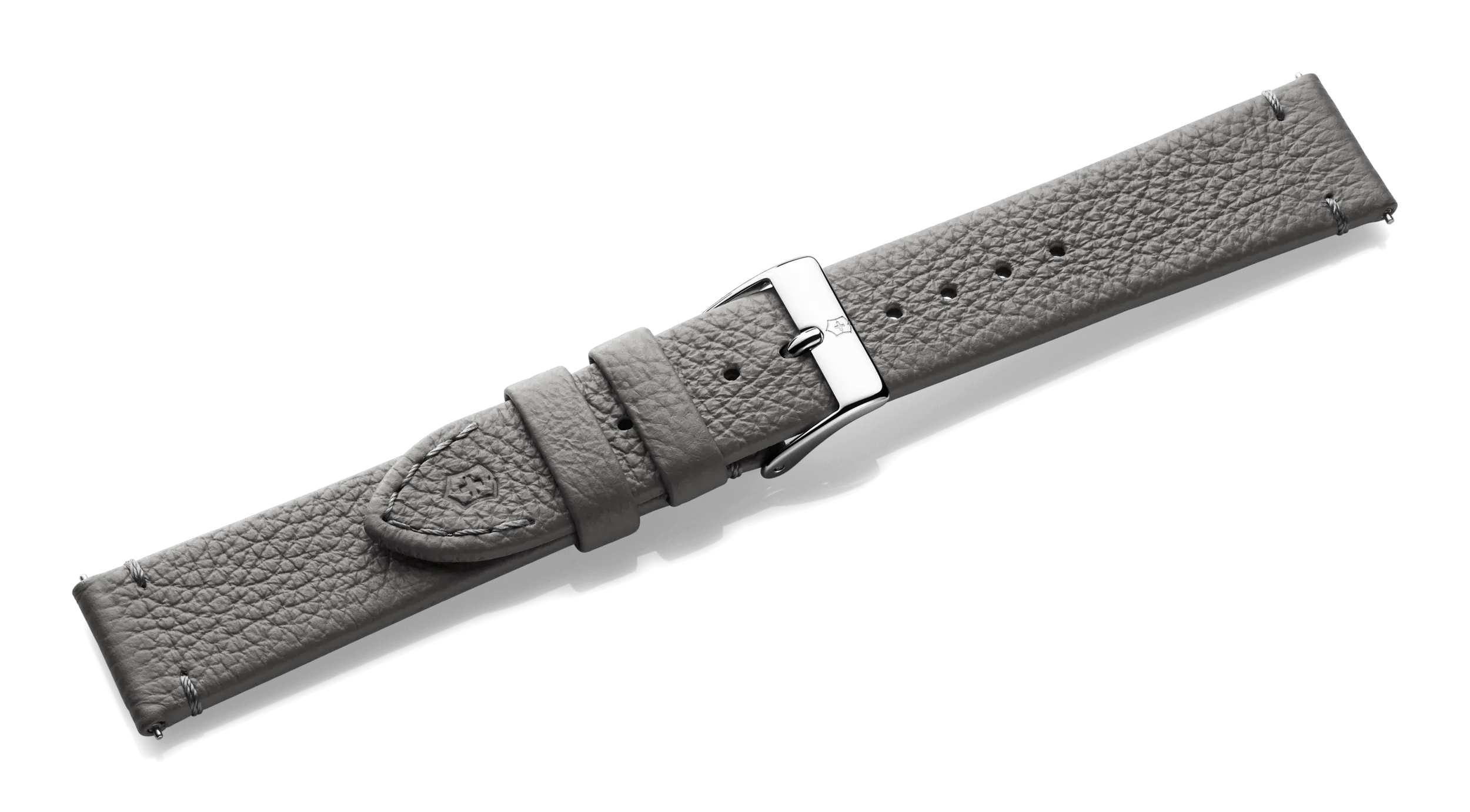 Grey leather strap with buckle-005396