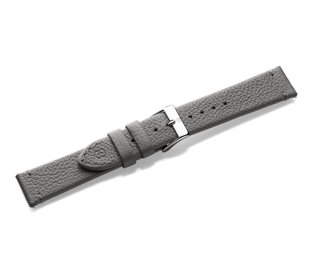 Grey leather strap with buckle-005396