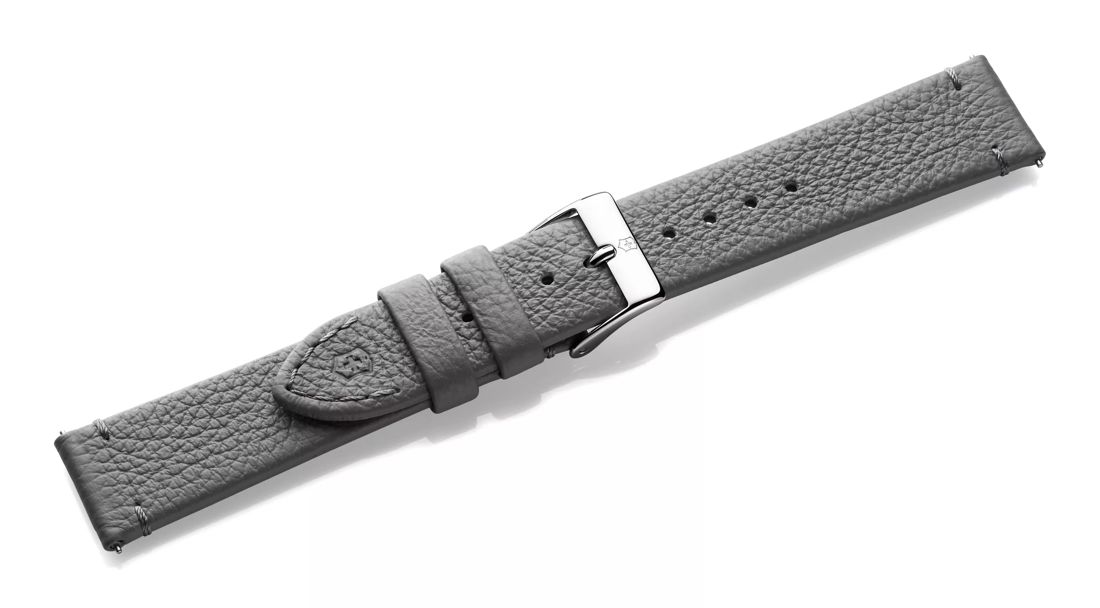 Grey leather strap with buckle-005396