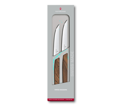 Swiss Modern Steak Knife Set, straight edge