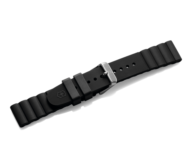 Black rubber strap with buckle-005490