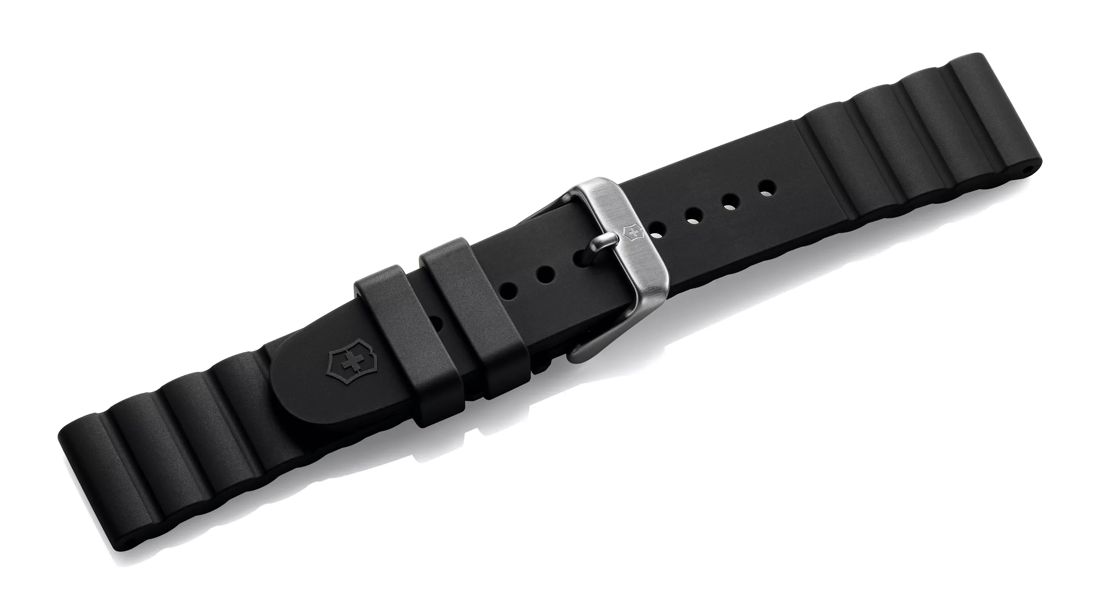 Black rubber strap with buckle-005490.1