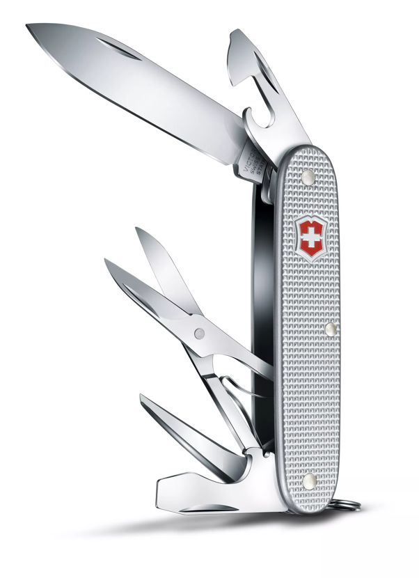 Victorinox Pioneer X Swiss Army Knife Silver Alox (9-in-1) - Blade HQ