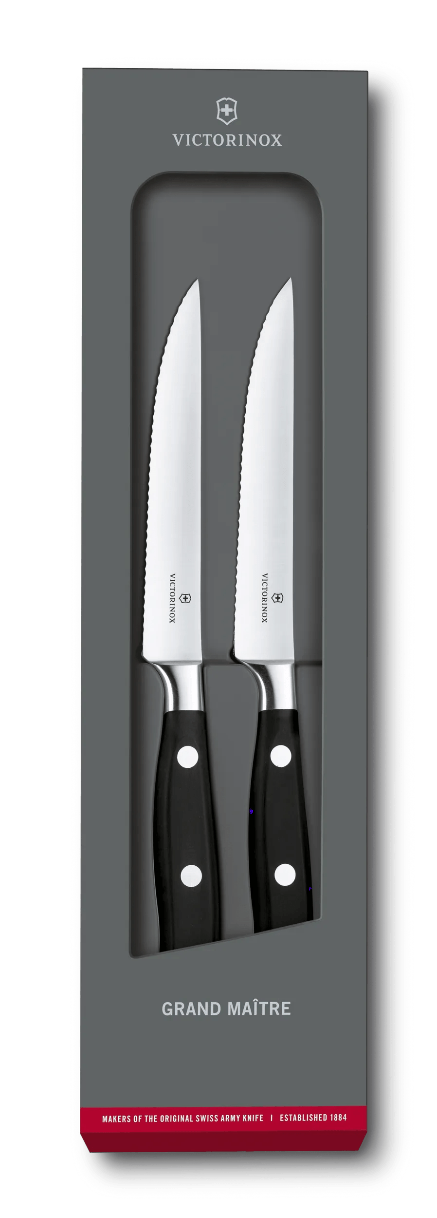 Victorinox Grand Maitre Steak Knife Set wavy edge in black 7.7242.2W