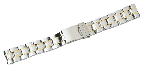 Bracelet (all polished) in 2-Tone Officers 1884 2-Tone Large-B-001839