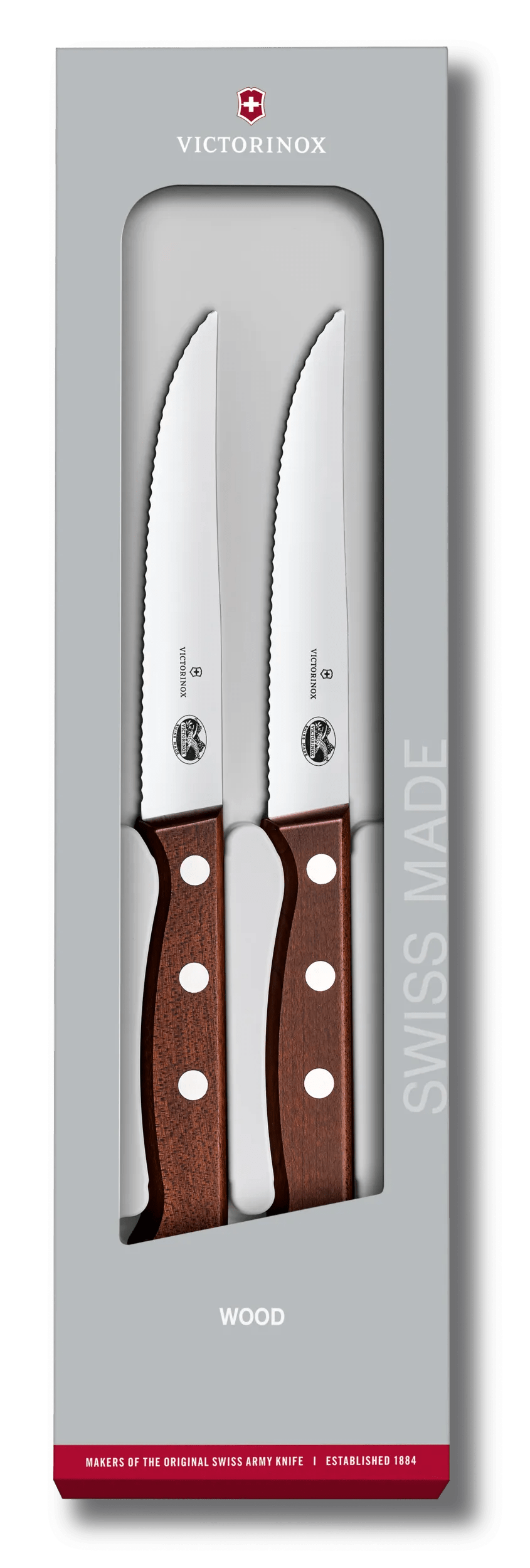 Victorinox swiss army cutlery rosewood straight steak knives sale