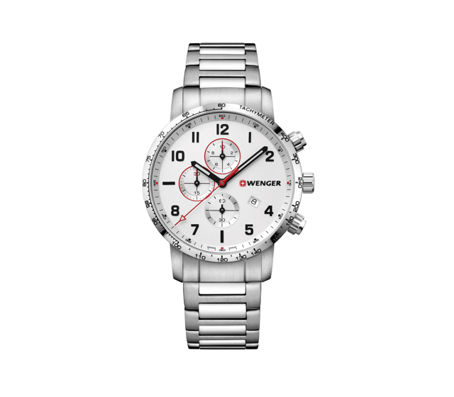 Wenger Attitude Chrono in Silberweiss 44 mm 01.1543.110