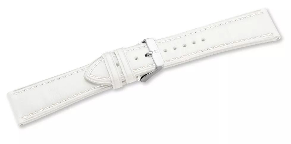 Leather strap white with buckle Chrono Classic Lady-003442.1