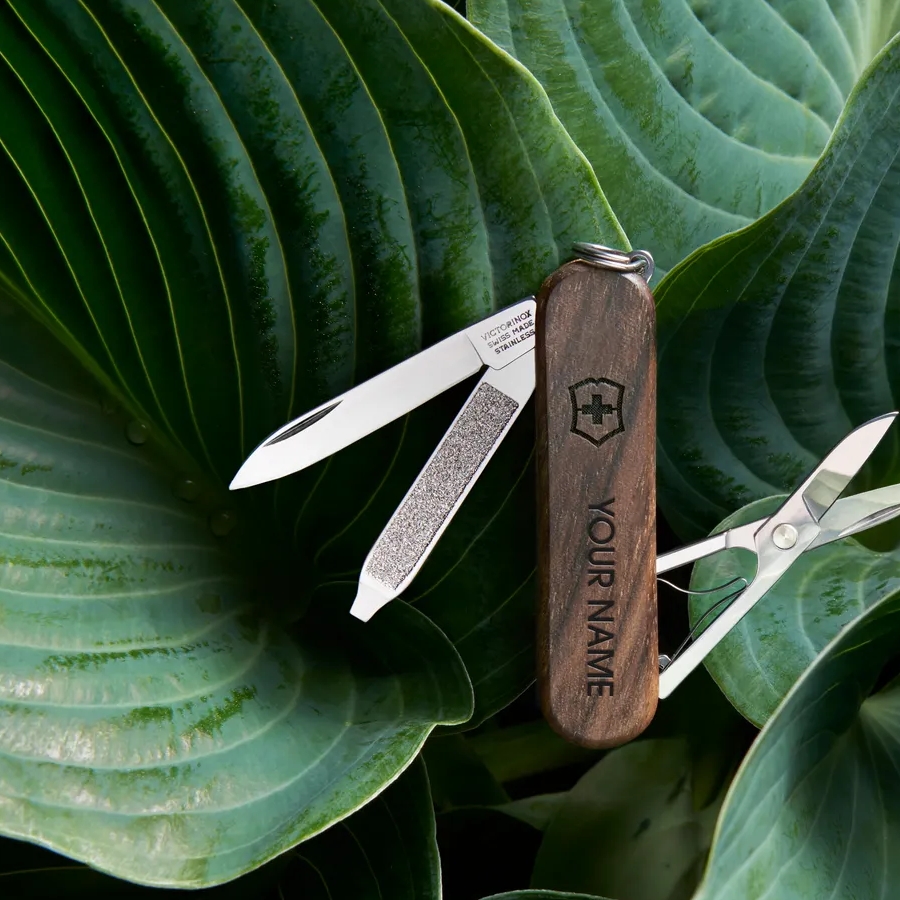 Personalisierbare Wood Taschenmesser
