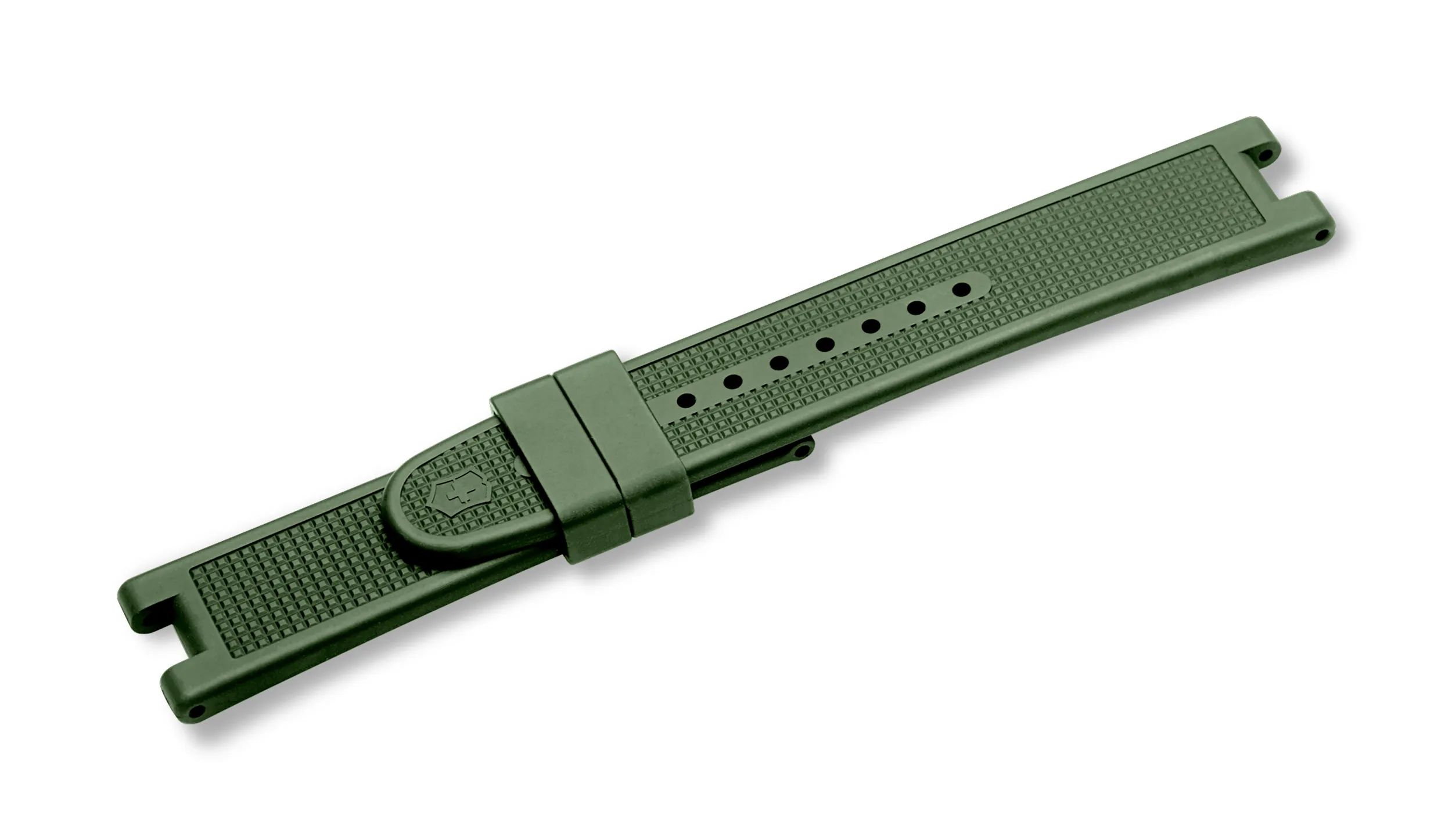 Victorinox Night Vision Black Ice PVD Green Rubber Strap with buckle 21 mm in Night Vision Black Ice PVD Green Rubber Strap with buckle 21 mm 004759
