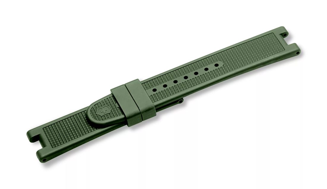 Night Vision Black Ice PVD - Green Rubber Strap with buckle - 21 mm-004759