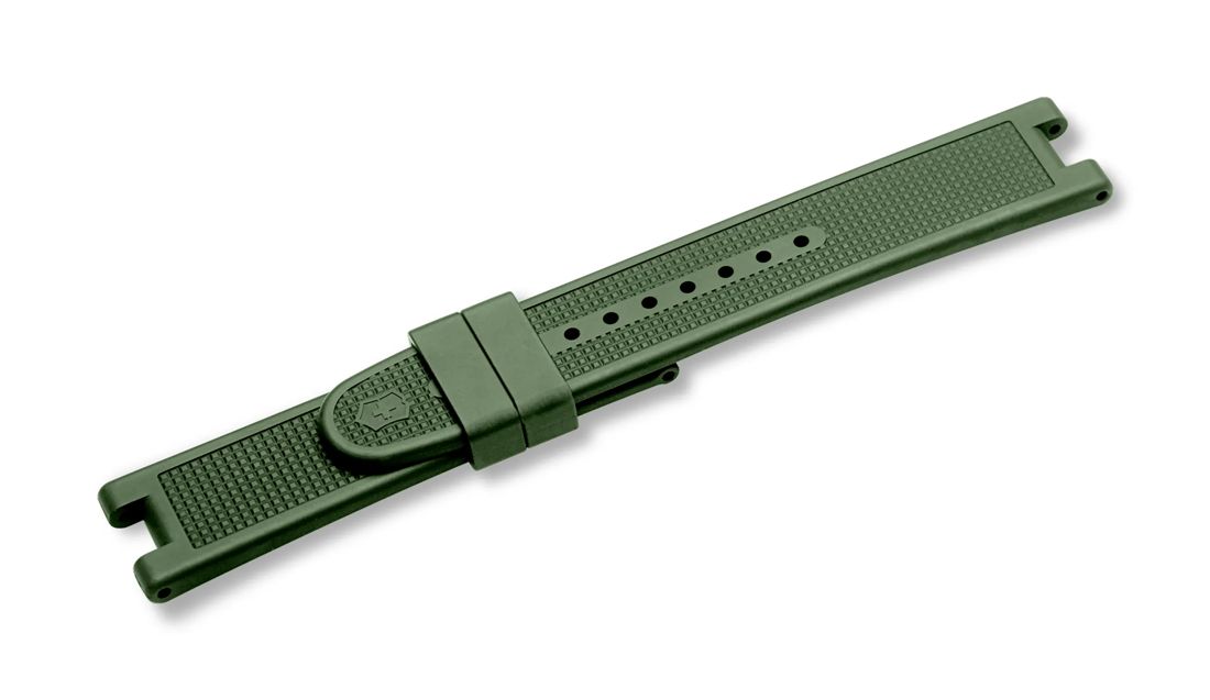 Night Vision Black Ice PVD - Green Rubber Strap with buckle - 21 mm-004759