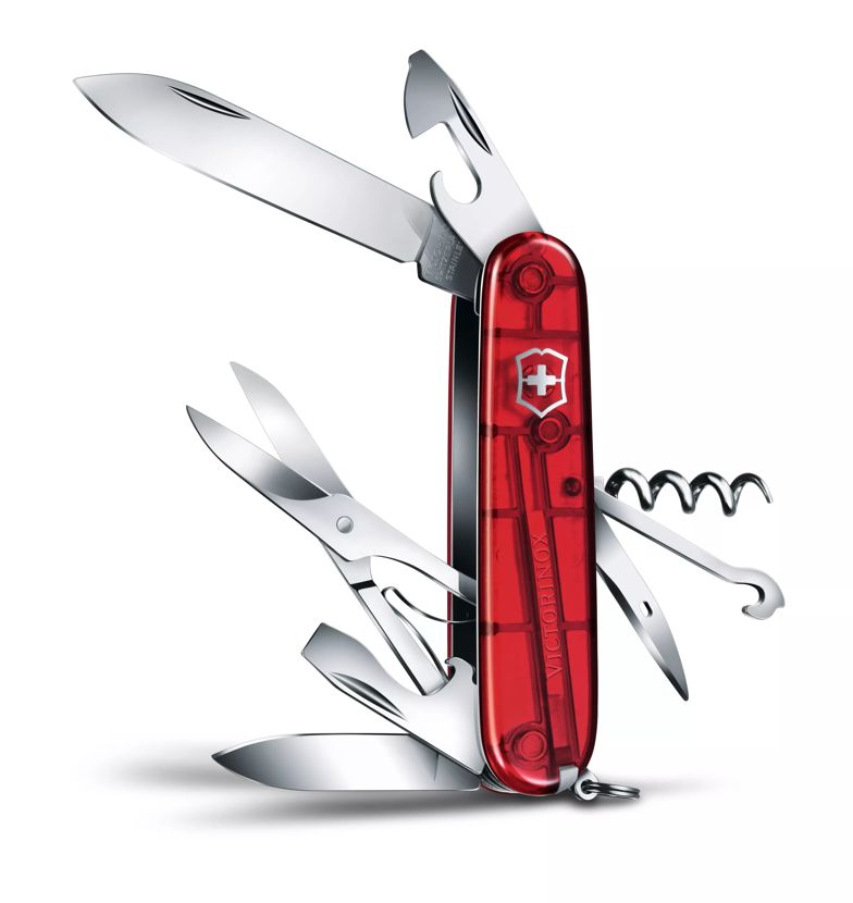 Victorinox Spartan Lite, Swiss pocket knife, transparant red