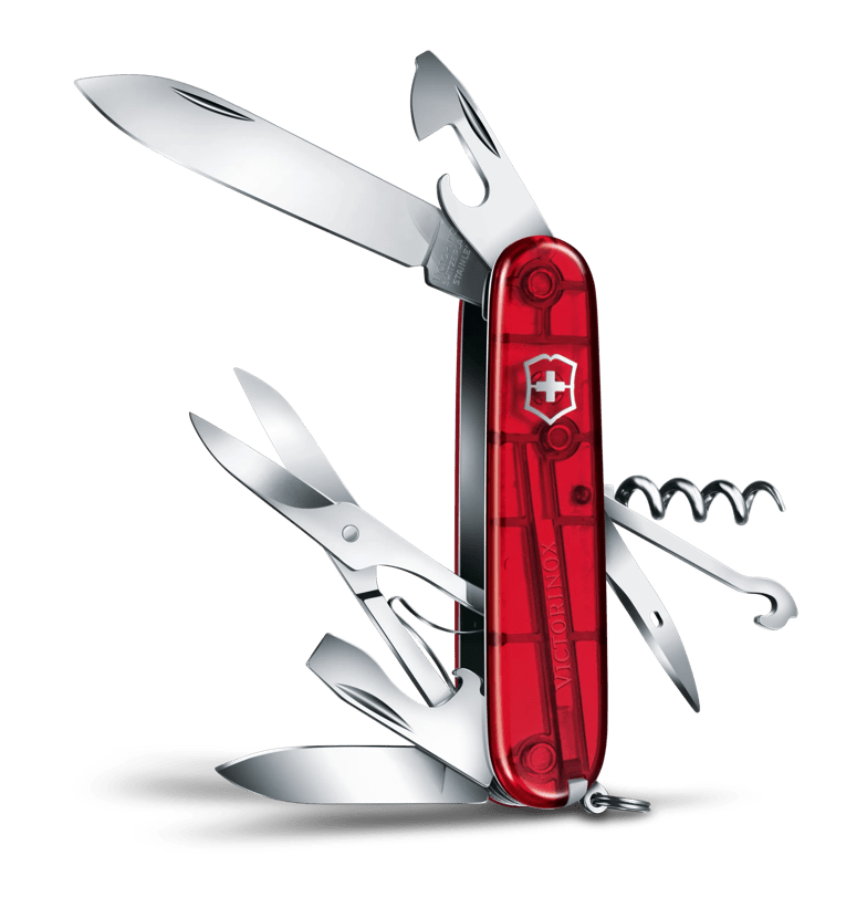 Victorinox Spartan Lite, Swiss pocket knife, transparant red