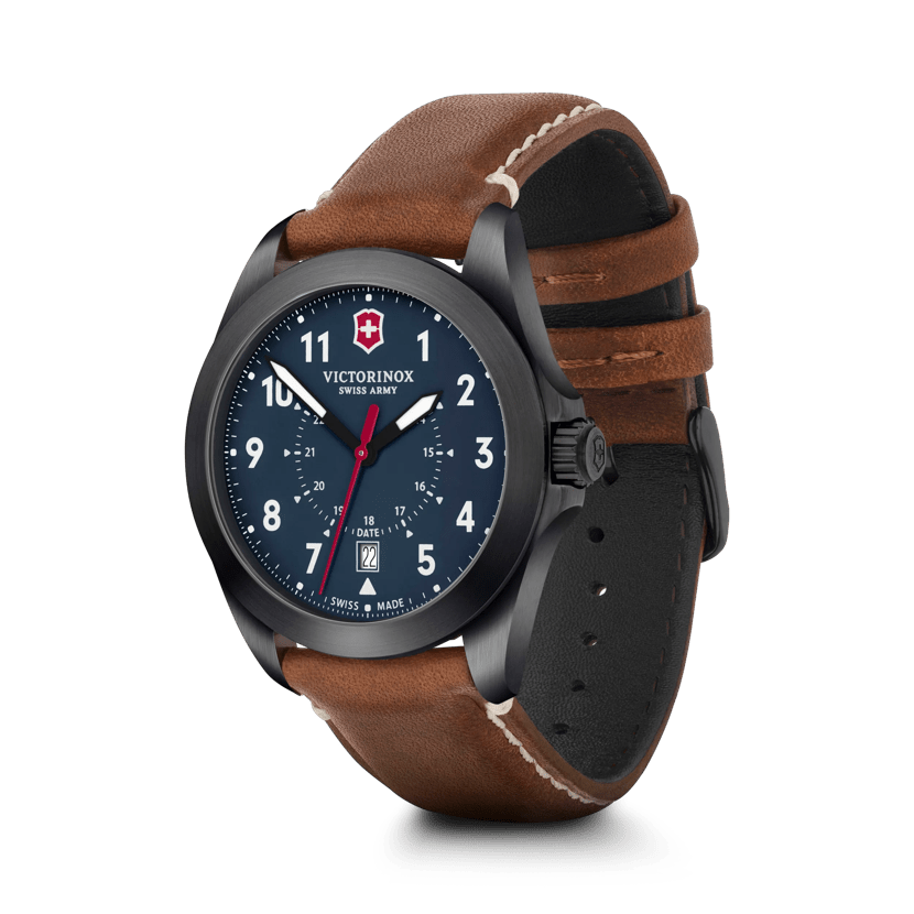 Swiss army leather discount watch