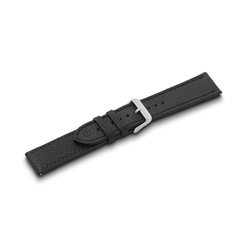 Leather strap black with buckle-005544.1