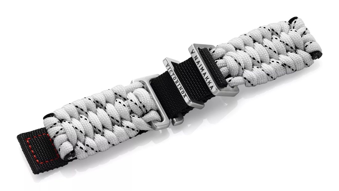 White paracord strap with buckle