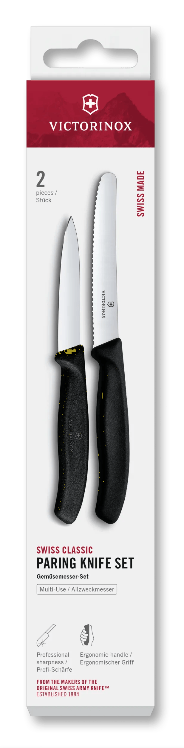 Swiss Classic Paring Knife Set, 2 Pieces Victorinox (USA) (Black)