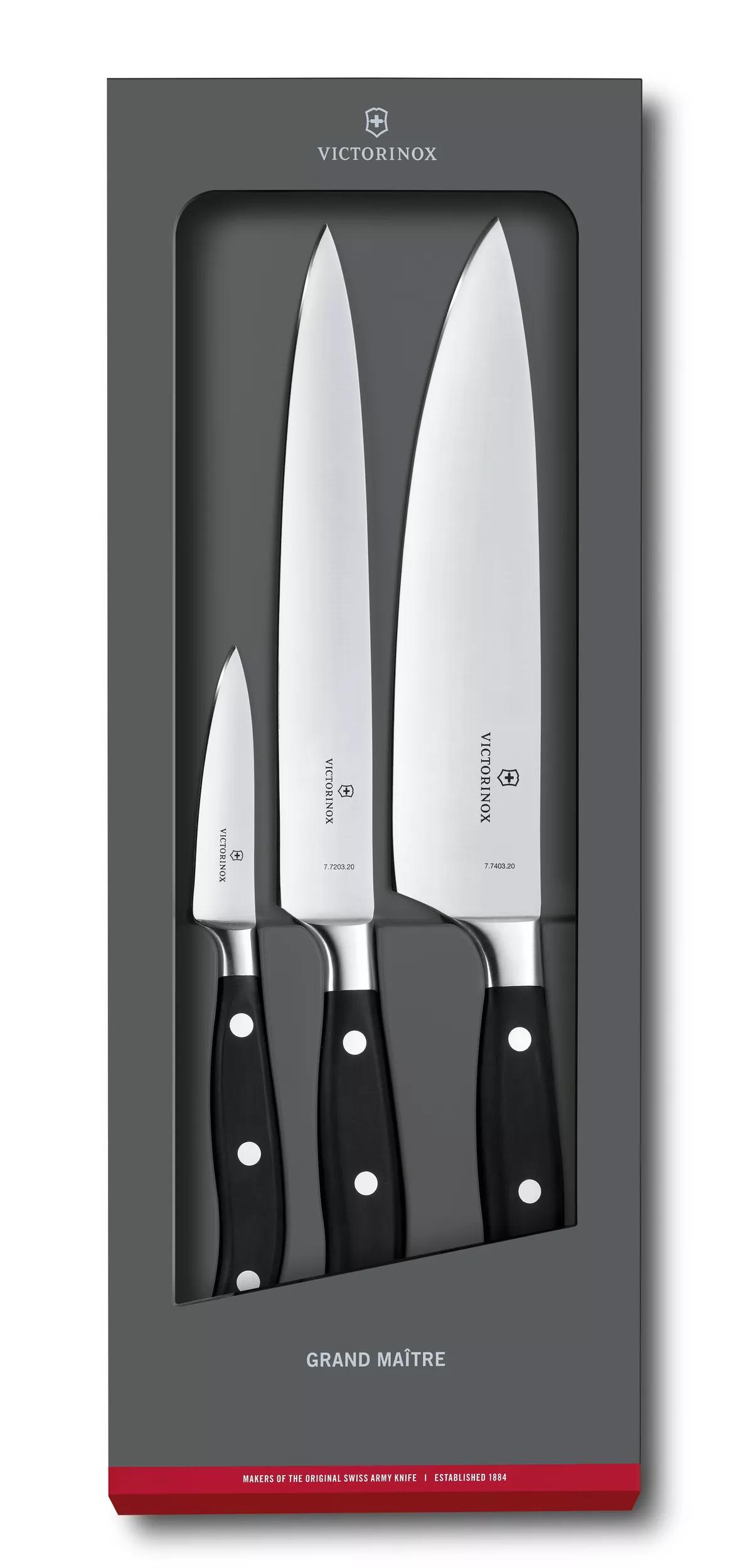 Set de 3 cuchillos Victorinox acero inoxidable negro