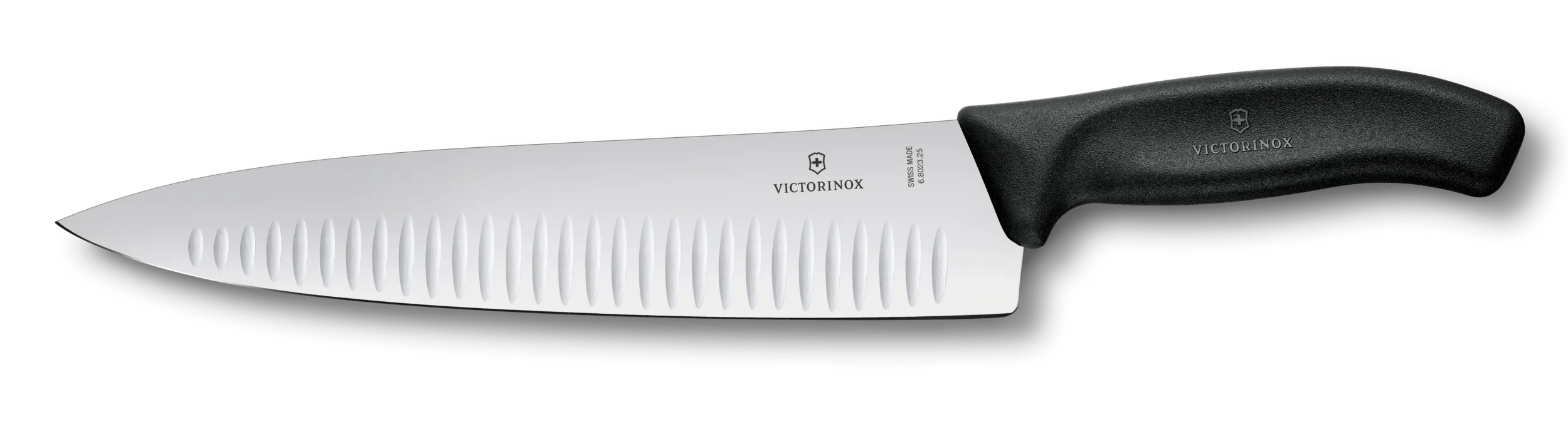 Victorinox Cuchillo para chef Swiss Classic con filo con alvéolos en negro  - 6.8023.25G