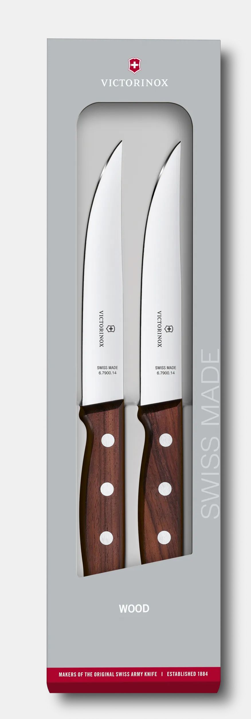 Victorinox Wood Steak Knife Set 2 pieces in Modified Maple 5.1120.2G