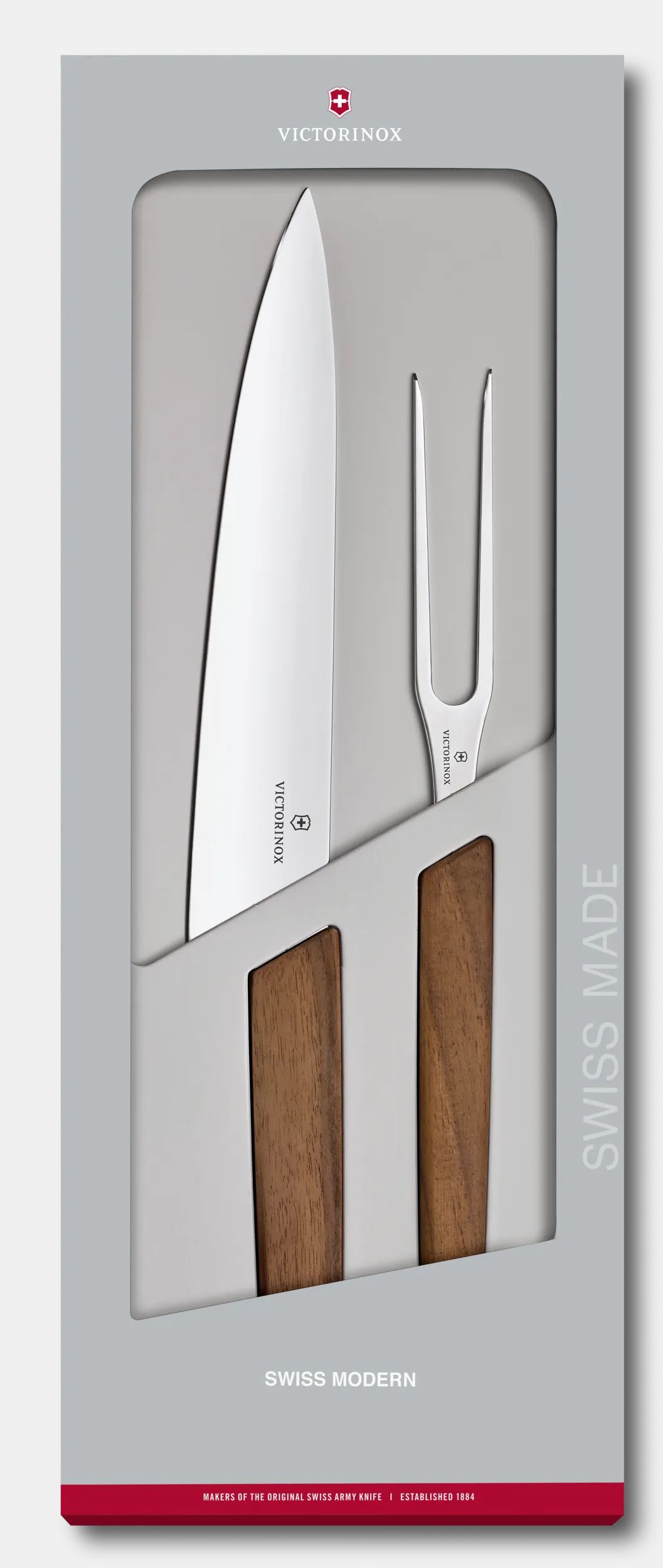 Victorinox Swiss Modern Carving Set 2 pieces in Walnut wood 6.9091.2