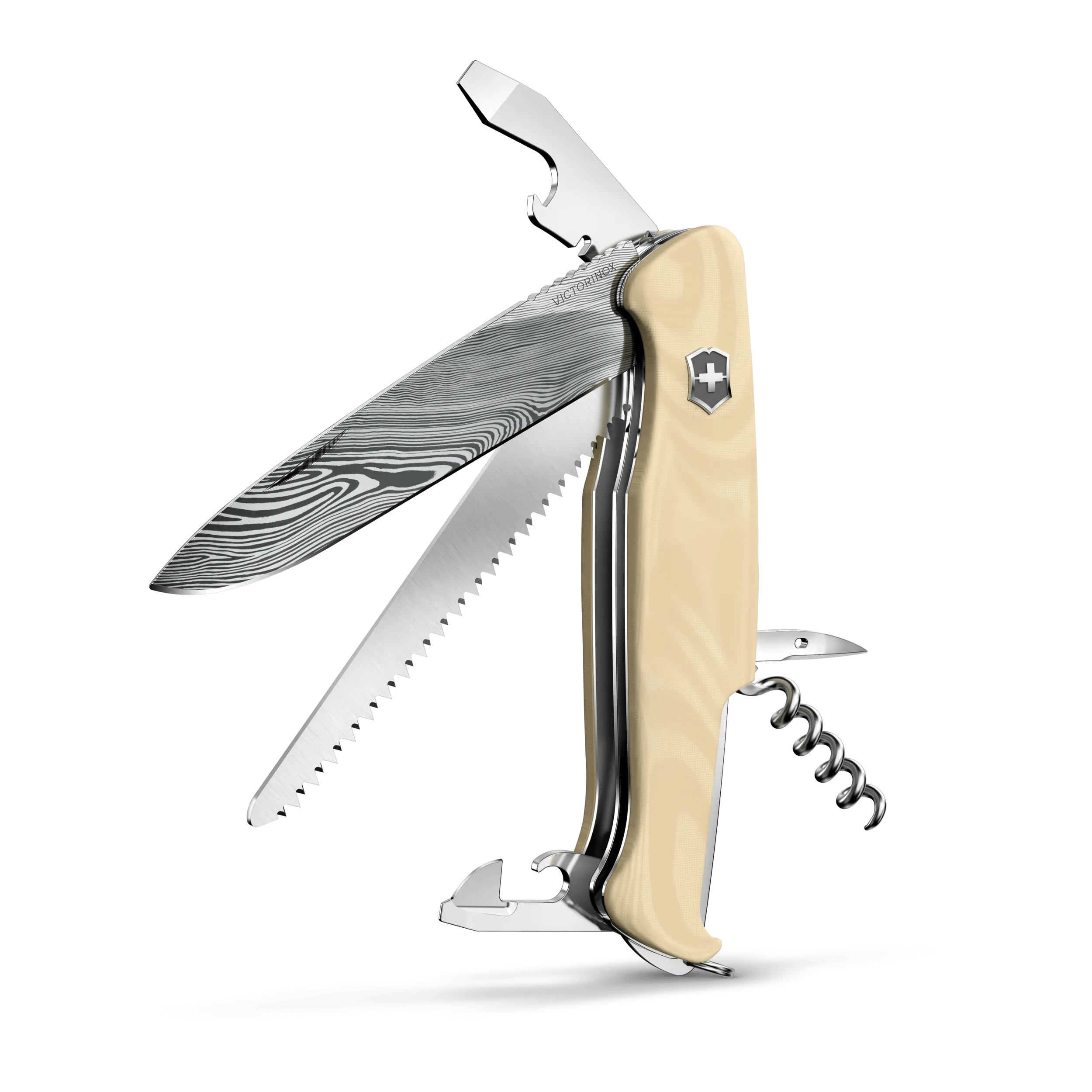 Victorinox レンジャー 55 Micarta ダマスカス リミテッドエディション 2023 ベージュ - 0.9561.J23