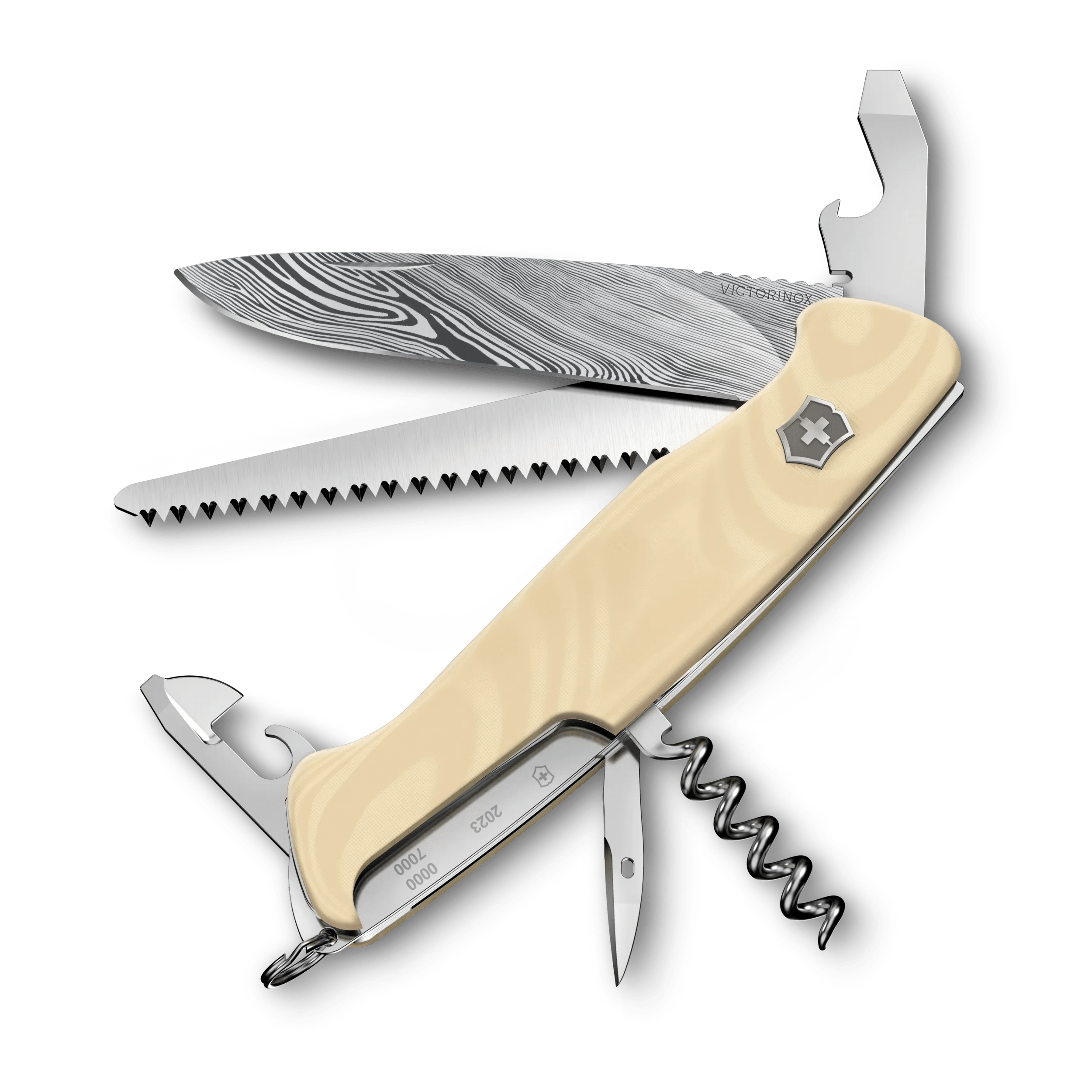 Victorinox レンジャー 55 Micarta ダマスカス リミテッドエディション 2023 ベージュ - 0.9561.J23