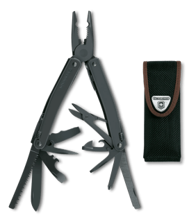 Herramienta Multiusos SwissTool, en un estuche de cuero Victorinox  VI-3.0323.L > Espadas y mas