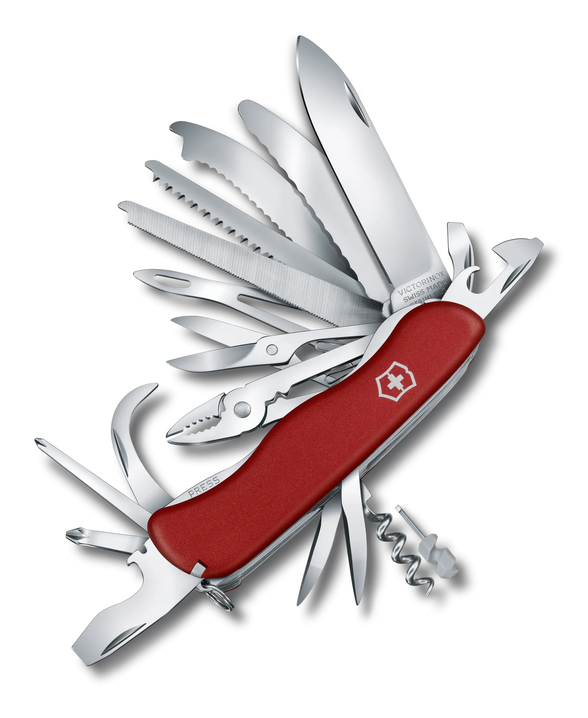  Victorinox Handyman Swiss Army Knife, 24 Function Swiss Made Pocket  Knife with Large Blade, Screwdriver, Chisel and Pliers – Red : Tools & Home  Improvement