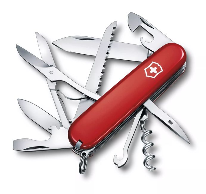 Victorinox Huntsman Lite, Swiss pocket knife, transparant red