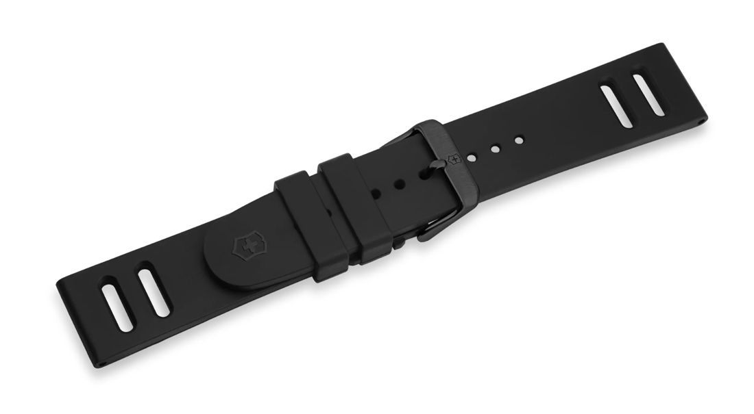 Black rubber strap with buckle-005766
