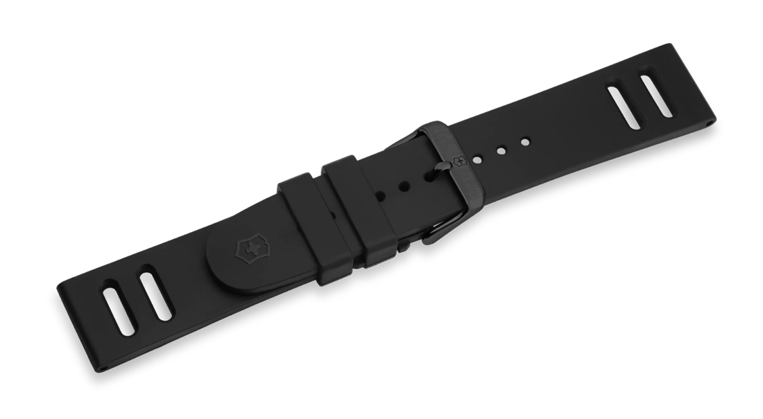 Black rubber strap with buckle-005766