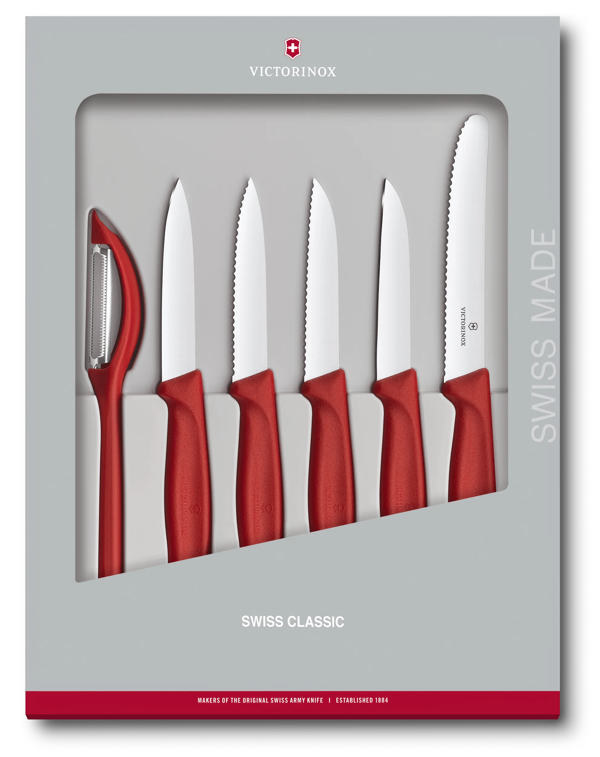 Victorinox Swiss Classic Set con pelador, 3 cuchillos de pelar, juego de 3,  rojo, 6.7111.31 : Hogar y Cocina 