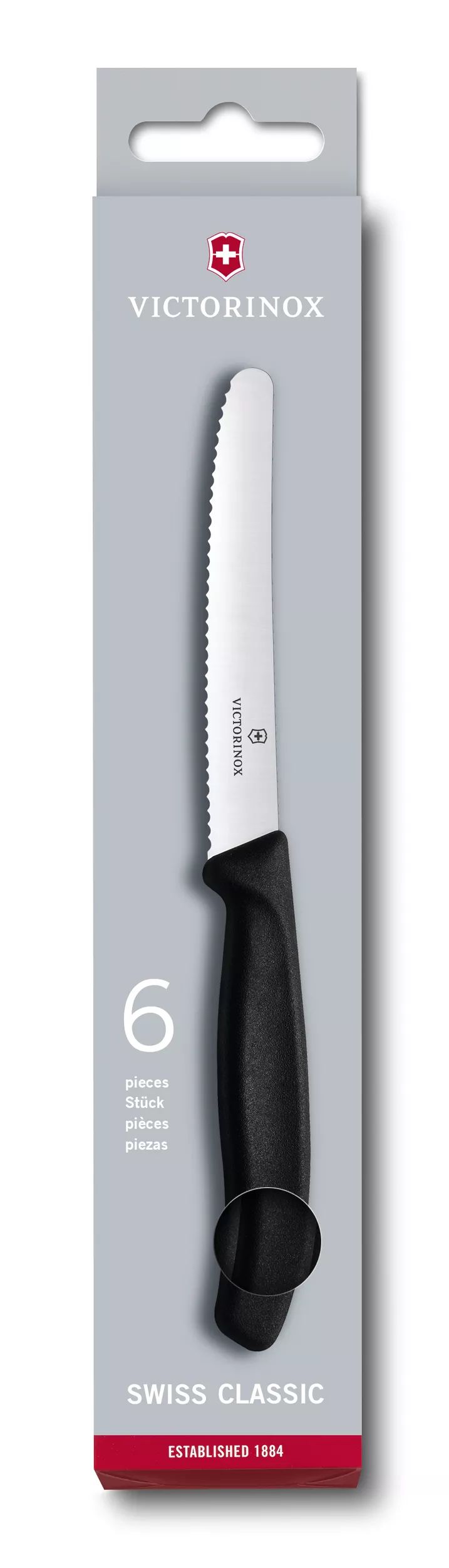 Swiss Classic 蔬果廚刀及餐刀套裝，6 件裝-6.7833.6