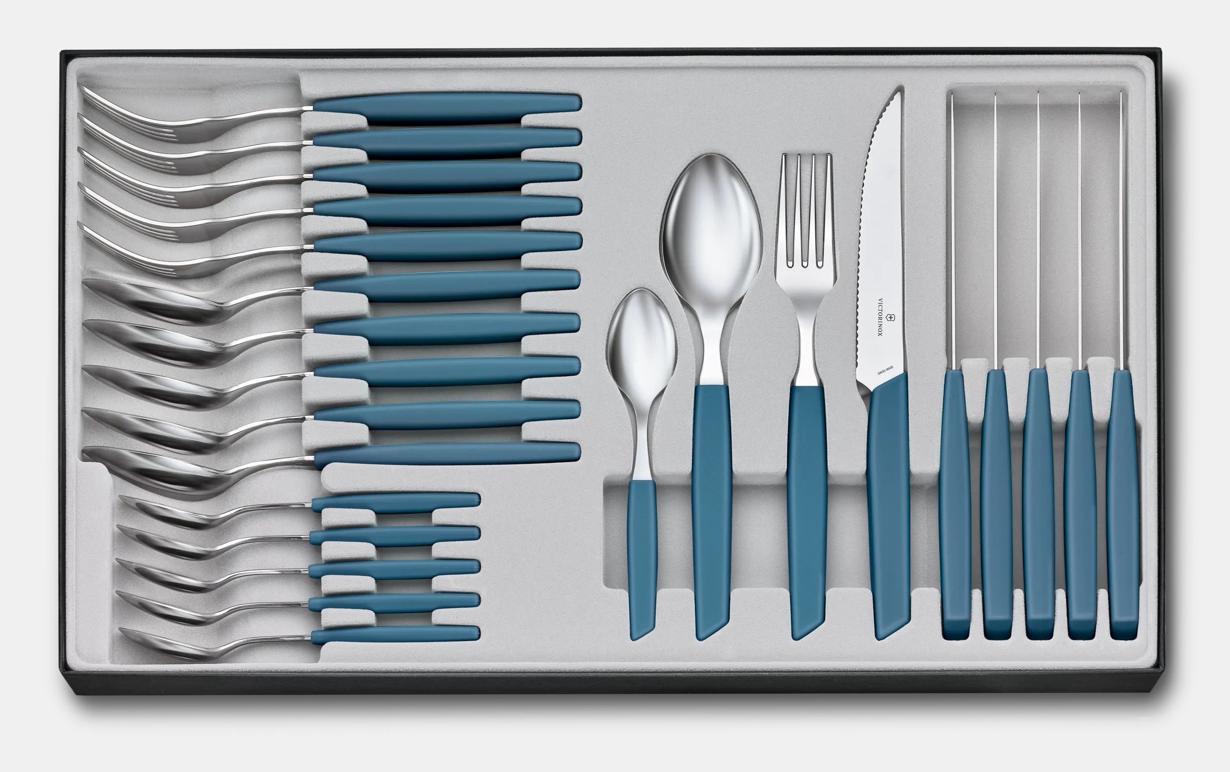 Victorinox Modern Table Set 24 pieces in cornflower blue 6.9096.12W2.24