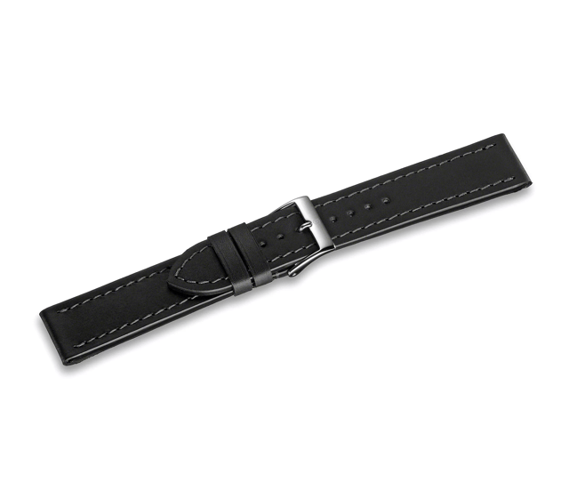 Alliance Large - Black Leather Strap with buckle - 20 mm-004362