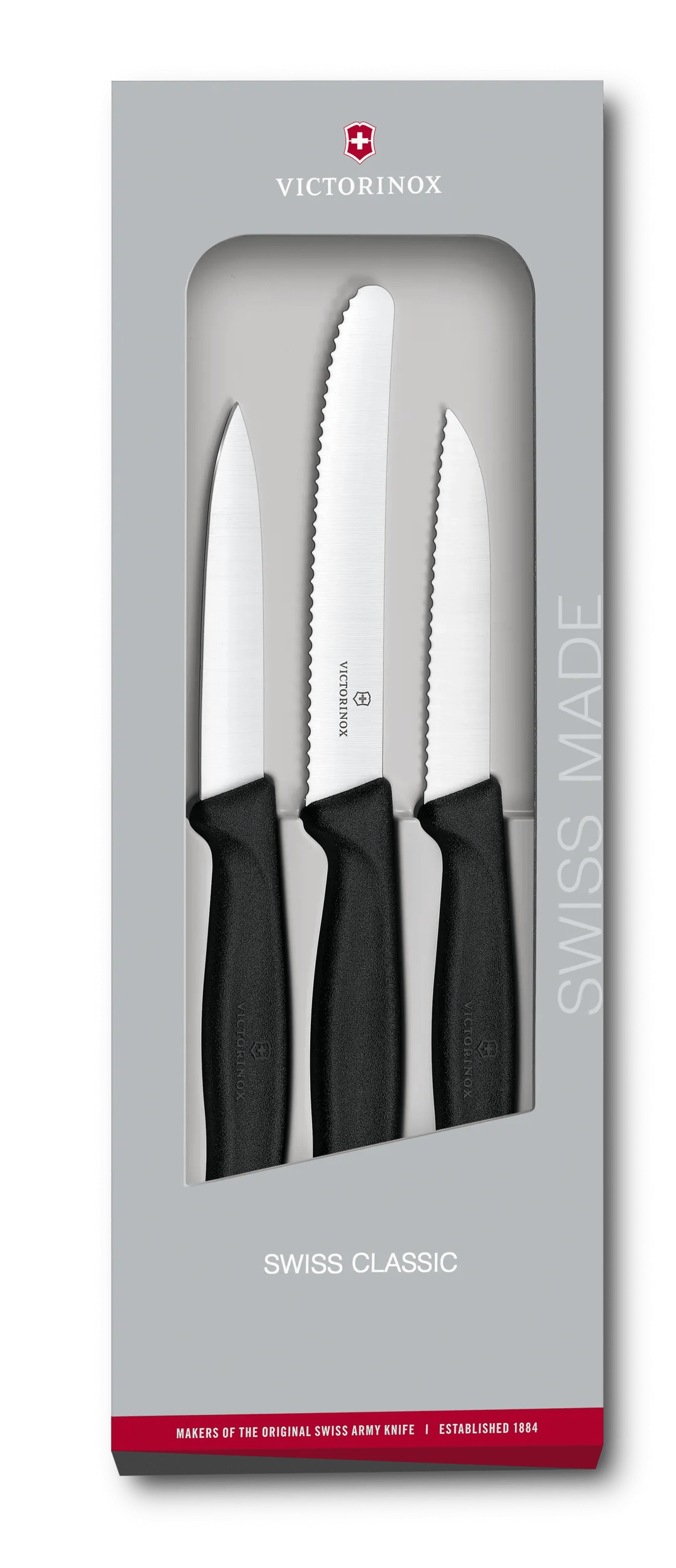 Victorinox Set de cuchillos mondadores Swiss Classic, 3 piezas en negro ...