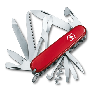 Victorinox, coltellino svizzero Huntsman Lite (21 funzioni, lama, gancio  multifunzione, luce LED), rosso trasparente : : Sport e tempo  libero